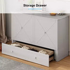 Mjkone Murphy Bed Queen,Cube Cabinet Chest Bed with Charging Station&Storage Space