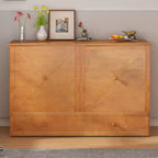 Mjkone Murphy Bed Queen,Cube Cabinet Chest Bed with Charging Station&Storage Space