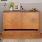 Mjkone Murphy Bed Queen,Cube Cabinet Chest Bed with Charging Station&Storage Space