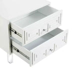 24 And Clear Wood And Acrylic End Table With Two Drawers