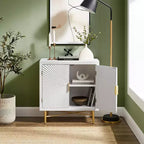 Art Leon Modern Wood Cabinet Sideboard with Textured Door Decoration