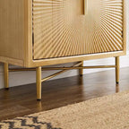 Art Leon Modern Wood Cabinet Sideboard with Textured Door Decoration