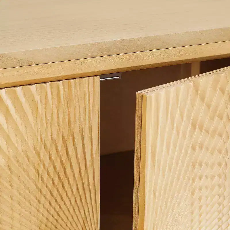 Art Leon Modern Wood Cabinet Sideboard with Textured Door Decoration