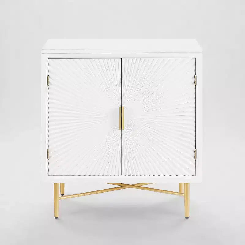 Art Leon Modern Wood Cabinet Sideboard with Textured Door Decoration