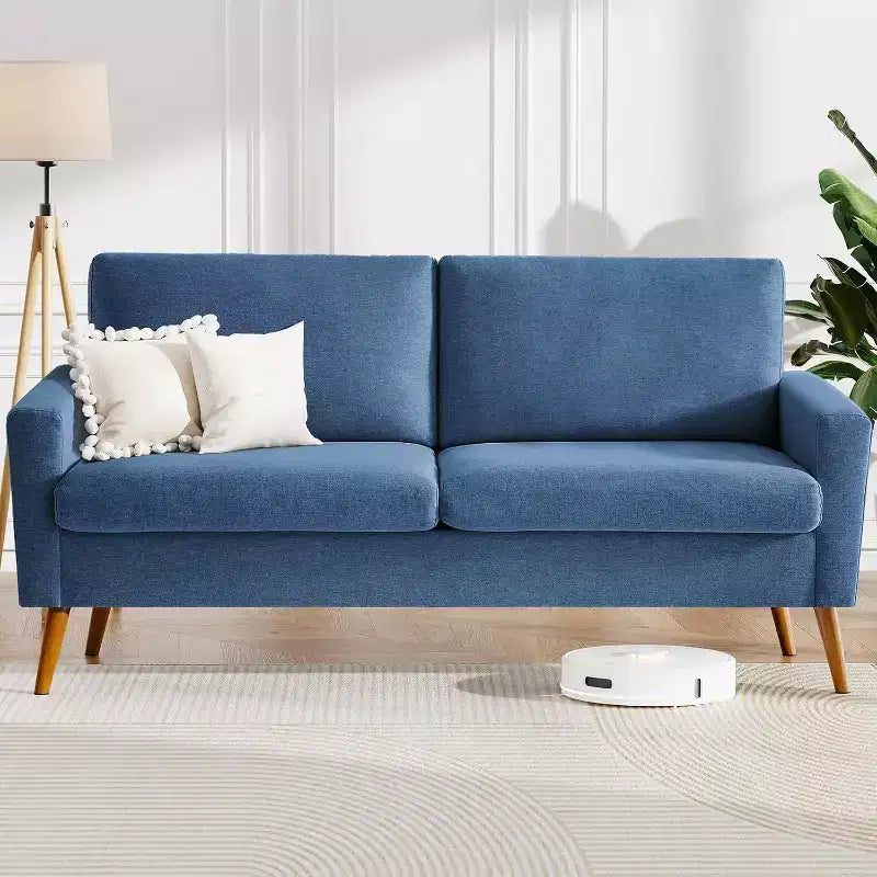 Dyonery 68 Sofa Fabric Couch Comfy Loveseat with Spring Cushion Solid Wood , Modern Deep Seat