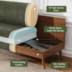 Dyonery 68 Sofa Fabric Couch Comfy Loveseat with Spring Cushion Solid Wood , Modern Deep Seat