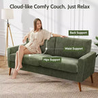 Dyonery 68 Sofa Fabric Couch Comfy Loveseat with Spring Cushion Solid Wood , Modern Deep Seat