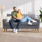 Dyonery 68 Sofa Fabric Couch Comfy Loveseat with Spring Cushion Solid Wood , Modern Deep Seat