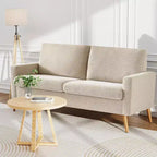 Dyonery 68 Sofa Fabric Couch Comfy Loveseat with Spring Cushion Solid Wood , Modern Deep Seat