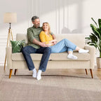 Dyonery 68 Sofa Fabric Couch Comfy Loveseat with Spring Cushion Solid Wood , Modern Deep Seat