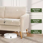 Dyonery 68 Sofa Fabric Couch Comfy Loveseat with Spring Cushion Solid Wood , Modern Deep Seat