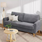 Dyonery 68 Sofa Fabric Couch Comfy Loveseat with Spring Cushion Solid Wood , Modern Deep Seat