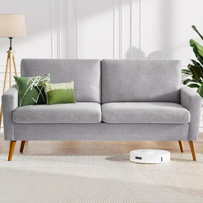 Dyonery 68 Sofa Fabric Couch Comfy Loveseat with Spring Cushion Solid Wood , Modern Deep Seat