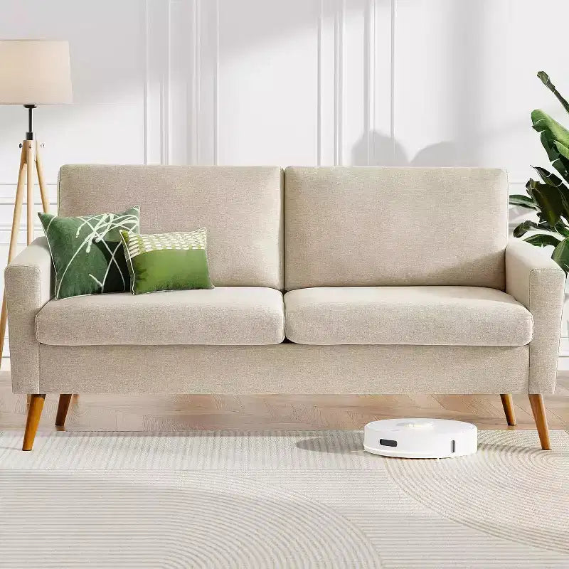 Dyonery 68 Sofa Fabric Couch Comfy Loveseat with Spring Cushion Solid Wood , Modern Deep Seat