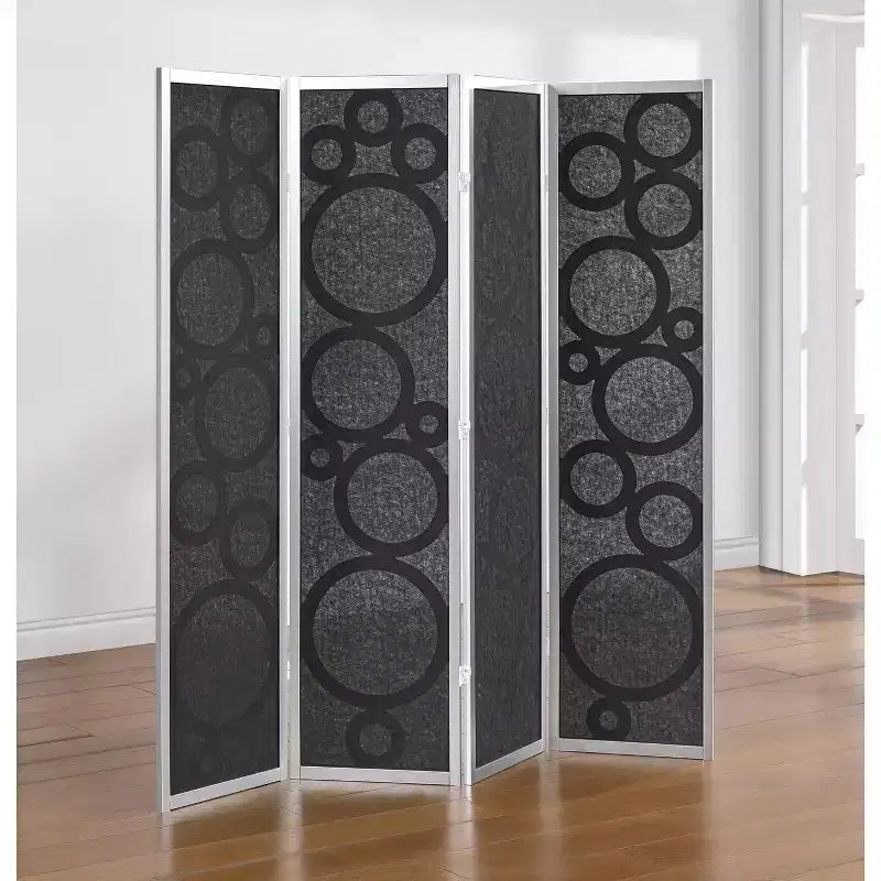 Roundhill Furniture Tavari 4-Panel Room Divider, Decorative Folding Freestanding Privacy Screen