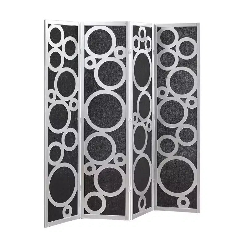 Roundhill Furniture Tavari 4-Panel Room Divider, Decorative Folding Freestanding Privacy Screen