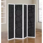 Roundhill Furniture Tavari 4-Panel Room Divider, Decorative Folding Freestanding Privacy Screen