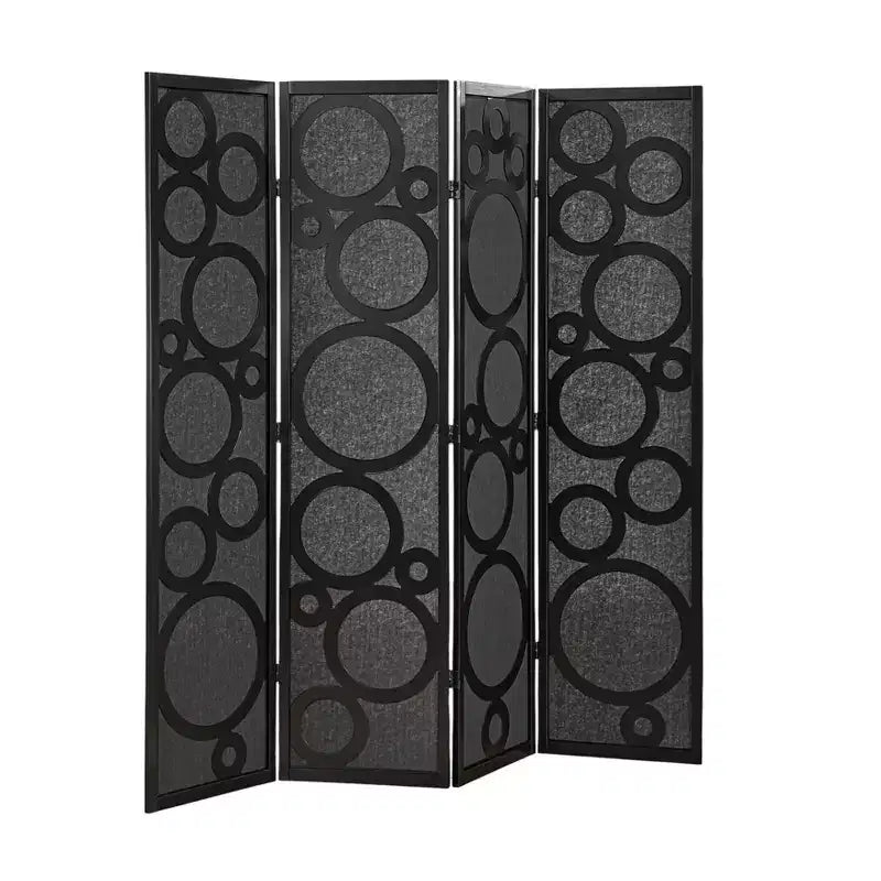 Roundhill Furniture Tavari 4-Panel Room Divider, Decorative Folding Freestanding Privacy Screen