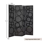 Roundhill Furniture Tavari 4-Panel Room Divider, Decorative Folding Freestanding Privacy Screen