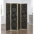 Roundhill Furniture Tavari 4-Panel Room Divider, Decorative Folding Freestanding Privacy Screen