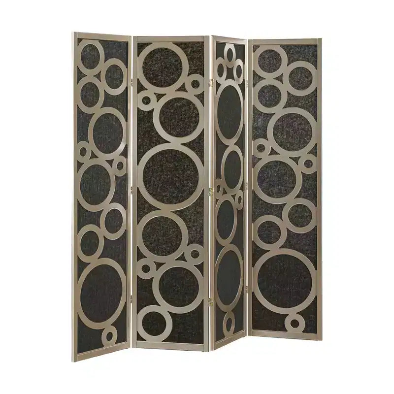 Roundhill Furniture Tavari 4-Panel Room Divider, Decorative Folding Freestanding Privacy Screen