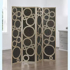Roundhill Furniture Tavari 4-Panel Room Divider, Decorative Folding Freestanding Privacy Screen