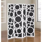Roundhill Furniture Tavari 4-Panel Room Divider, Decorative Folding Freestanding Privacy Screen