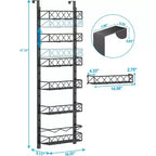 Zstar 6-Tier Pantry Door Organizer, Over The Door Pantry Organizer Rack and Storage, Hanging Spice Rack for Cabinet(Black)