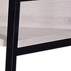 HomeRoots 37 Natural and Black Metal Three Tier Ladder Bookcase