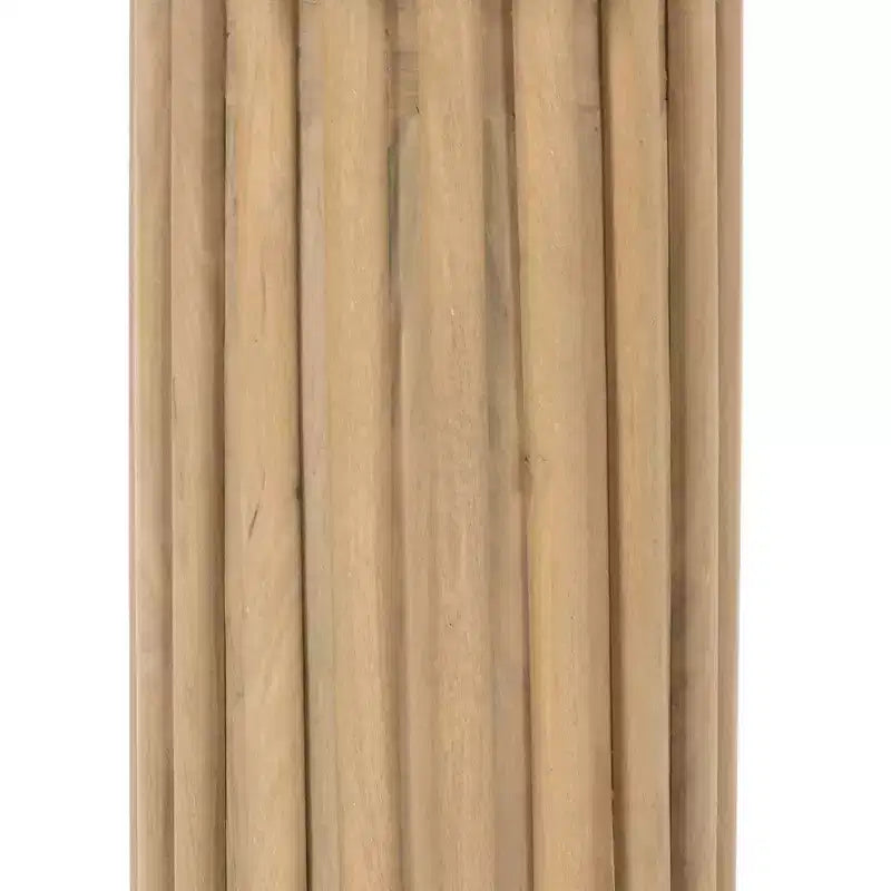 Royal Hampton Side End Table with 20 Inch Round Top and Fluted Base, Mango Wood Construction