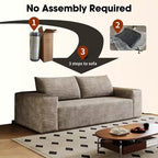 63 Inch 2 Setaser Sofa Corduroy Fabric Deep Seat Couches Comfy Loveseat Sofa No Assembly Camel