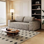 63 Inch 2 Setaser Sofa Corduroy Fabric Deep Seat Couches Comfy Loveseat Sofa No Assembly Camel