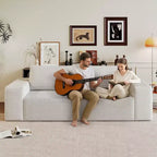 63 Inch 2 Setaser Sofa Corduroy Fabric Deep Seat Couches Comfy Loveseat Sofa No Assembly Camel