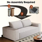63 Inch 2 Setaser Sofa Corduroy Fabric Deep Seat Couches Comfy Loveseat Sofa No Assembly Camel