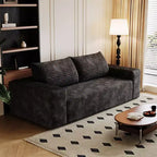 63 Inch 2 Setaser Sofa Corduroy Fabric Deep Seat Couches Comfy Loveseat Sofa No Assembly Camel