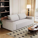 63 Inch 2 Setaser Sofa Corduroy Fabric Deep Seat Couches Comfy Loveseat Sofa No Assembly Camel