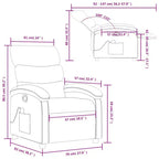vidaXL Massage Recliner Chair-Manual Adjustable, Light Gray Fabric, Vibration Massage, USB-Powered, Side Pocket, Padded Armchair