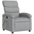 vidaXL Massage Recliner Chair-Manual Adjustable, Light Gray Fabric, Vibration Massage, USB-Powered, Side Pocket, Padded Armchair