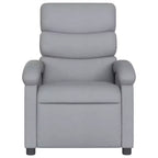 vidaXL Massage Recliner Chair-Manual Adjustable, Light Gray Fabric, Vibration Massage, USB-Powered, Side Pocket, Padded Armchair