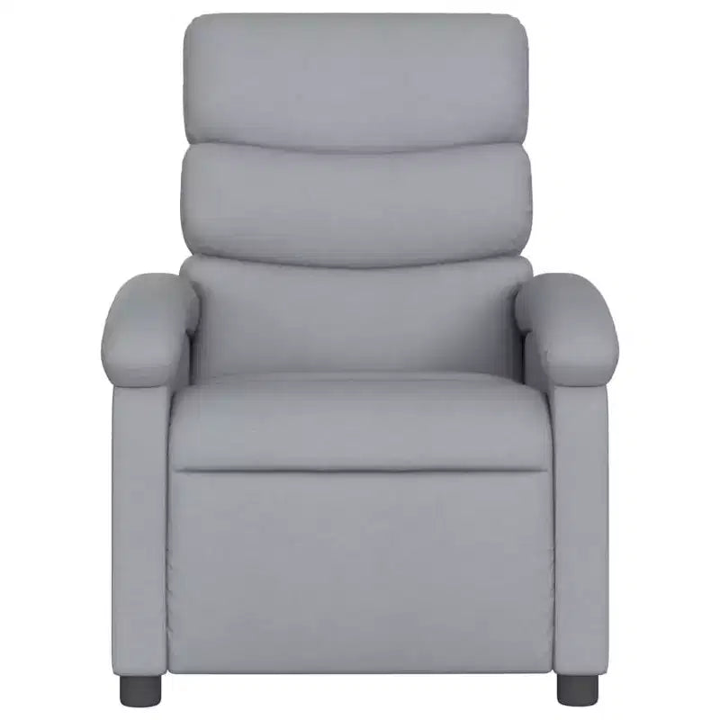vidaXL Massage Recliner Chair-Manual Adjustable, Light Gray Fabric, Vibration Massage, USB-Powered, Side Pocket, Padded Armchair