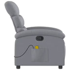 vidaXL Massage Recliner Chair-Manual Adjustable, Light Gray Fabric, Vibration Massage, USB-Powered, Side Pocket, Padded Armchair