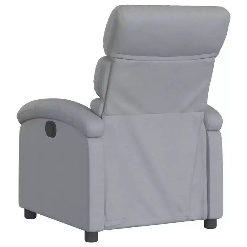 vidaXL Massage Recliner Chair-Manual Adjustable, Light Gray Fabric, Vibration Massage, USB-Powered, Side Pocket, Padded Armchair