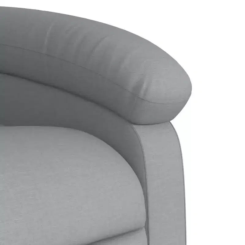 vidaXL Massage Recliner Chair-Manual Adjustable, Light Gray Fabric, Vibration Massage, USB-Powered, Side Pocket, Padded Armchair