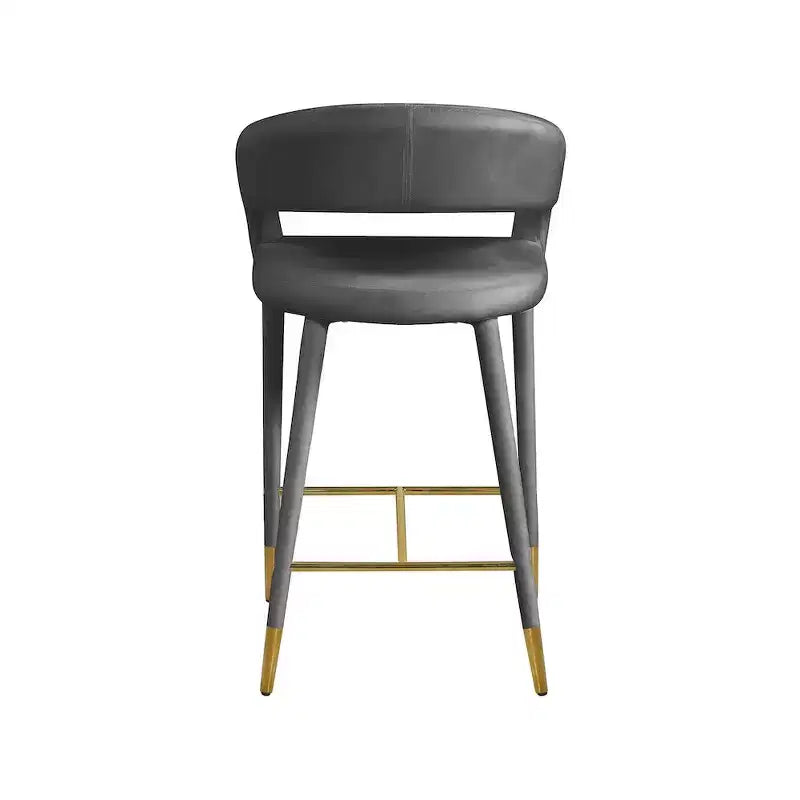 Meridian Furniture,Destiny Grey Velvet Stool