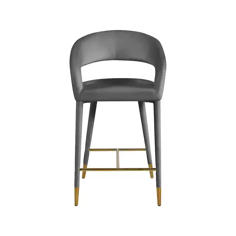 Meridian Furniture,Destiny Grey Velvet Stool