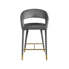 Meridian Furniture,Destiny Grey Velvet Stool