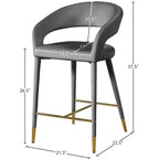 Meridian Furniture,Destiny Grey Velvet Stool
