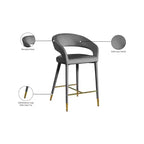 Meridian Furniture,Destiny Grey Velvet Stool