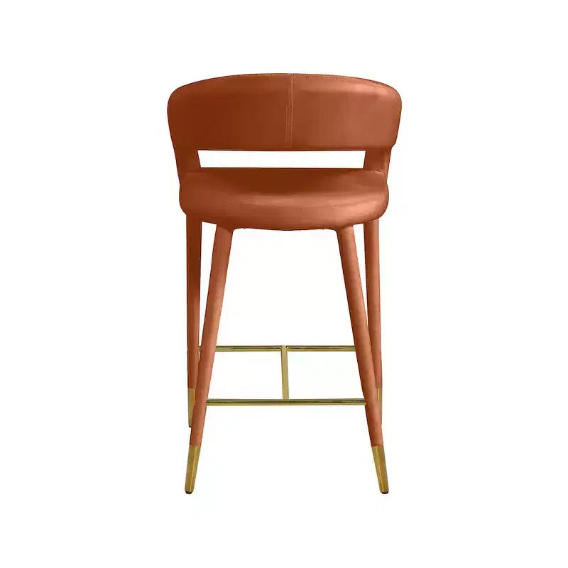 Meridian Furniture,Destiny Cognac Velvet Stool