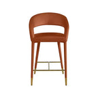 Meridian Furniture,Destiny Cognac Velvet Stool